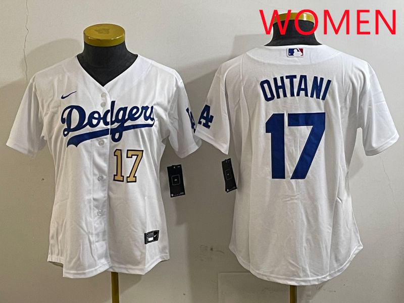 Women Los Angeles Dodgers #17 Ohtani White Game 2025 Nike MLB Jersey style 3189->youth mlb jersey->Youth Jersey